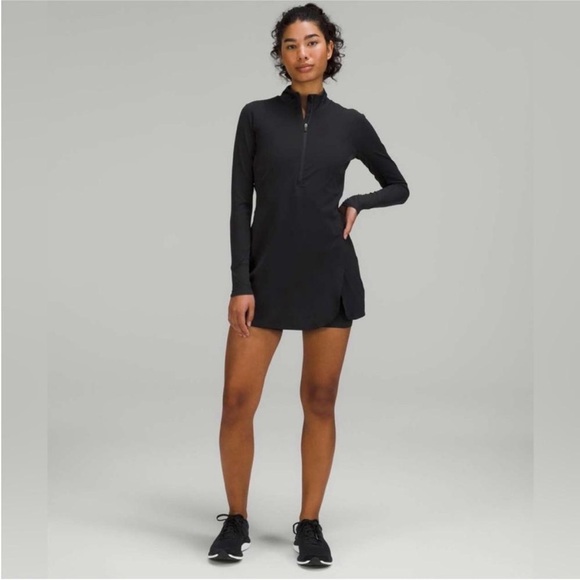 lululemon athletica Dresses & Skirts - Lululemon Black Long Sleeve Tennis Dress 6